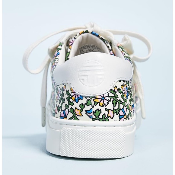 NEW Tory Burch Sport Women's Ruffle Sneakers, Wild Pansy/New Ivory, Floral -11 - Picture 4 of 5